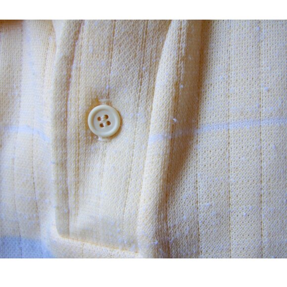 Vtg 1970's Mervyns Polo Shirt, XL, Yellow Collared Short Sleeve, Stripe, USA - Picture 6 of 7